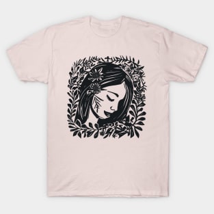 Linocut Woman T-Shirt